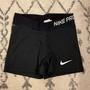 Nike Black Women’s Pro Compression Shorts with White Swoosh